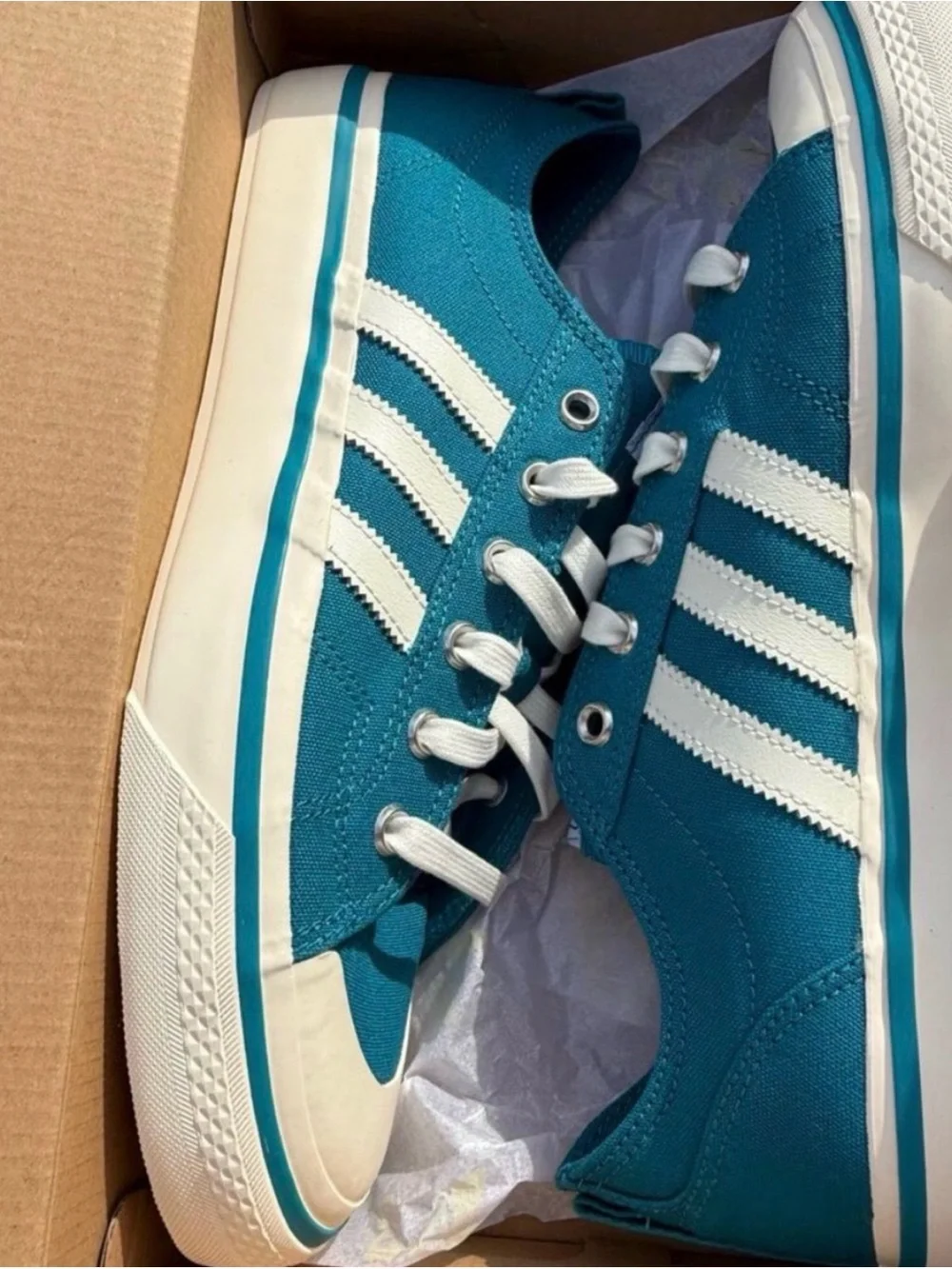 Adidas Nizza RF 74 Teal Canvas Sneakers